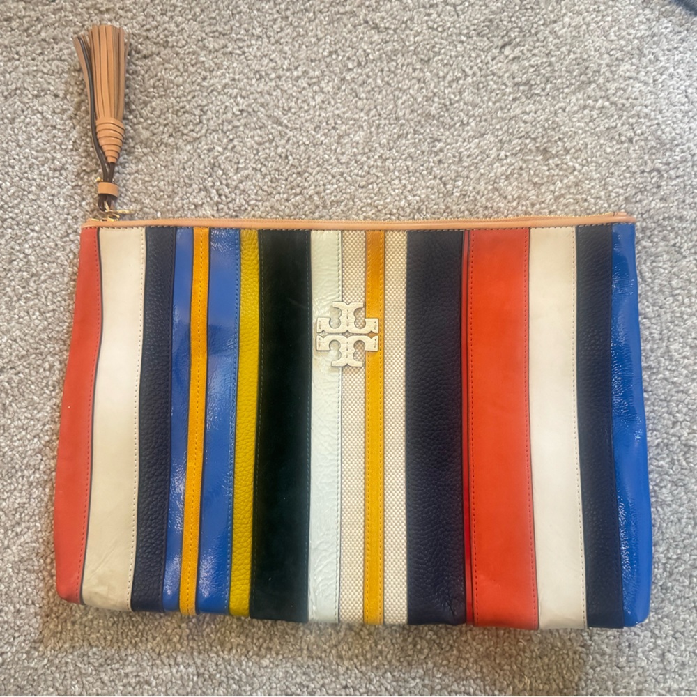 Tory Burch Colorful Striped Wristlet